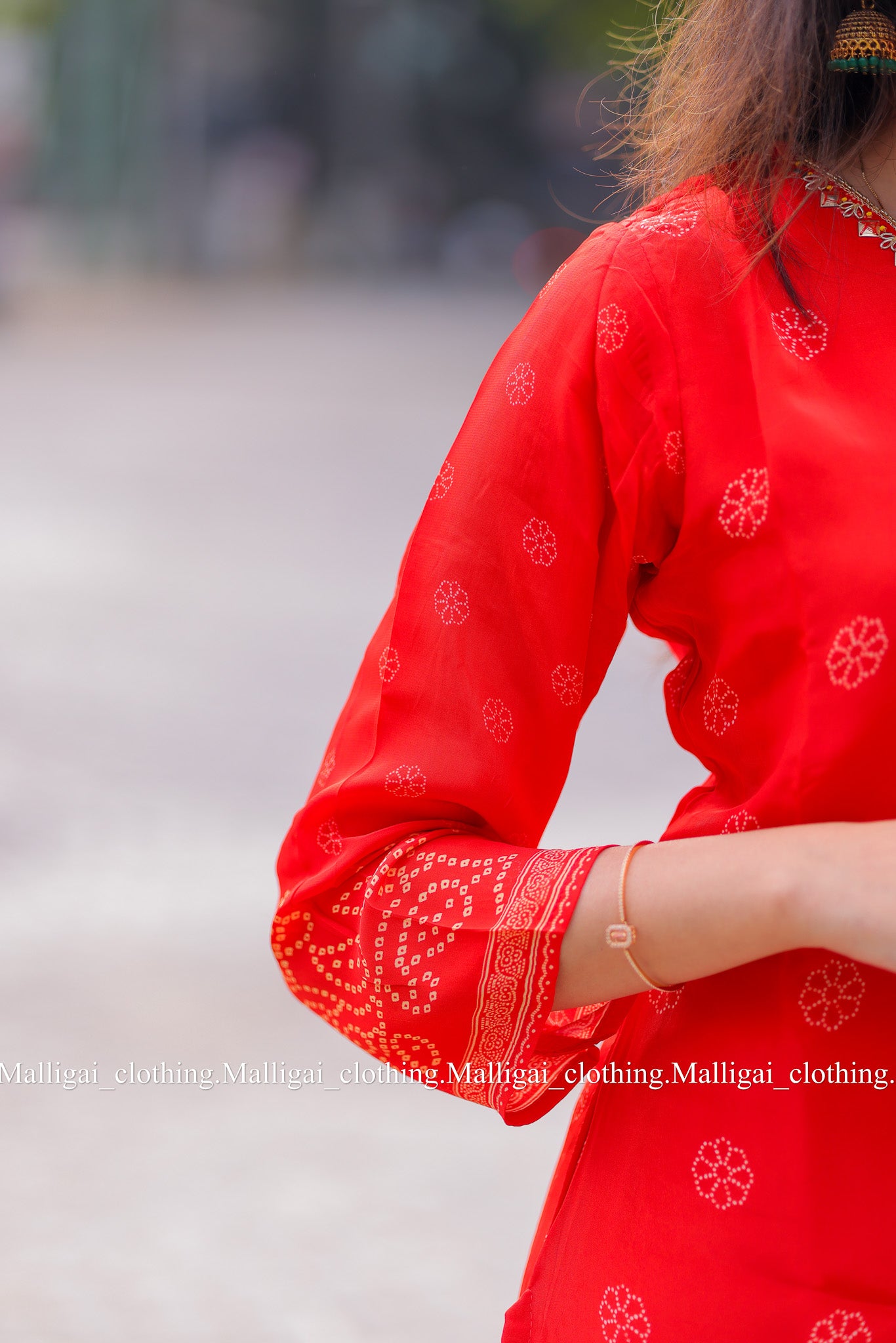 Pure Muslin Silk - Salwar Suit Red