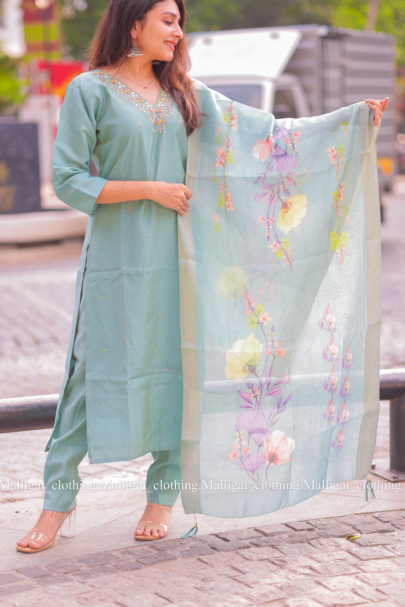 Roman Silk - Light blue