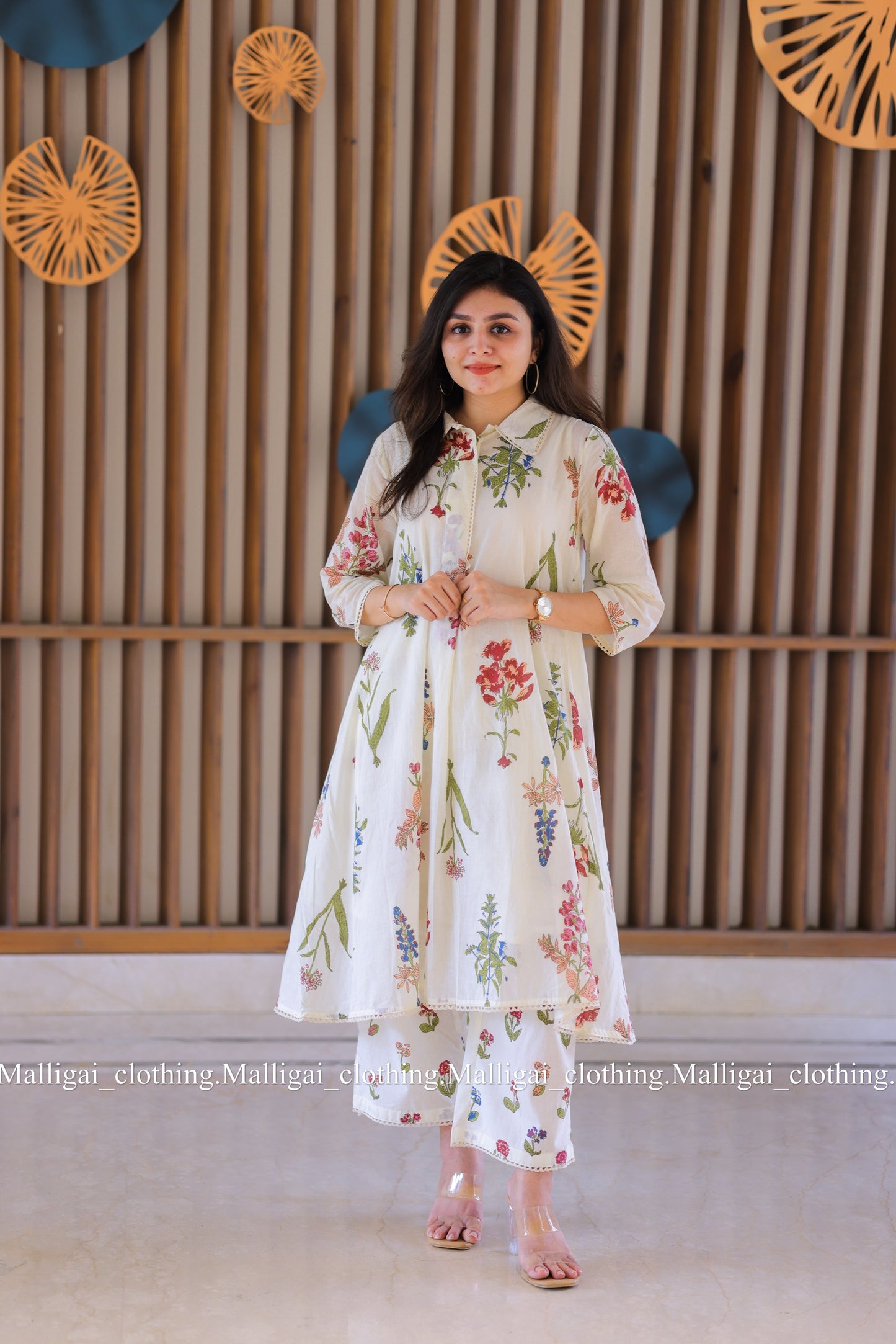 Floral Kurta Palazzo Kurta Set