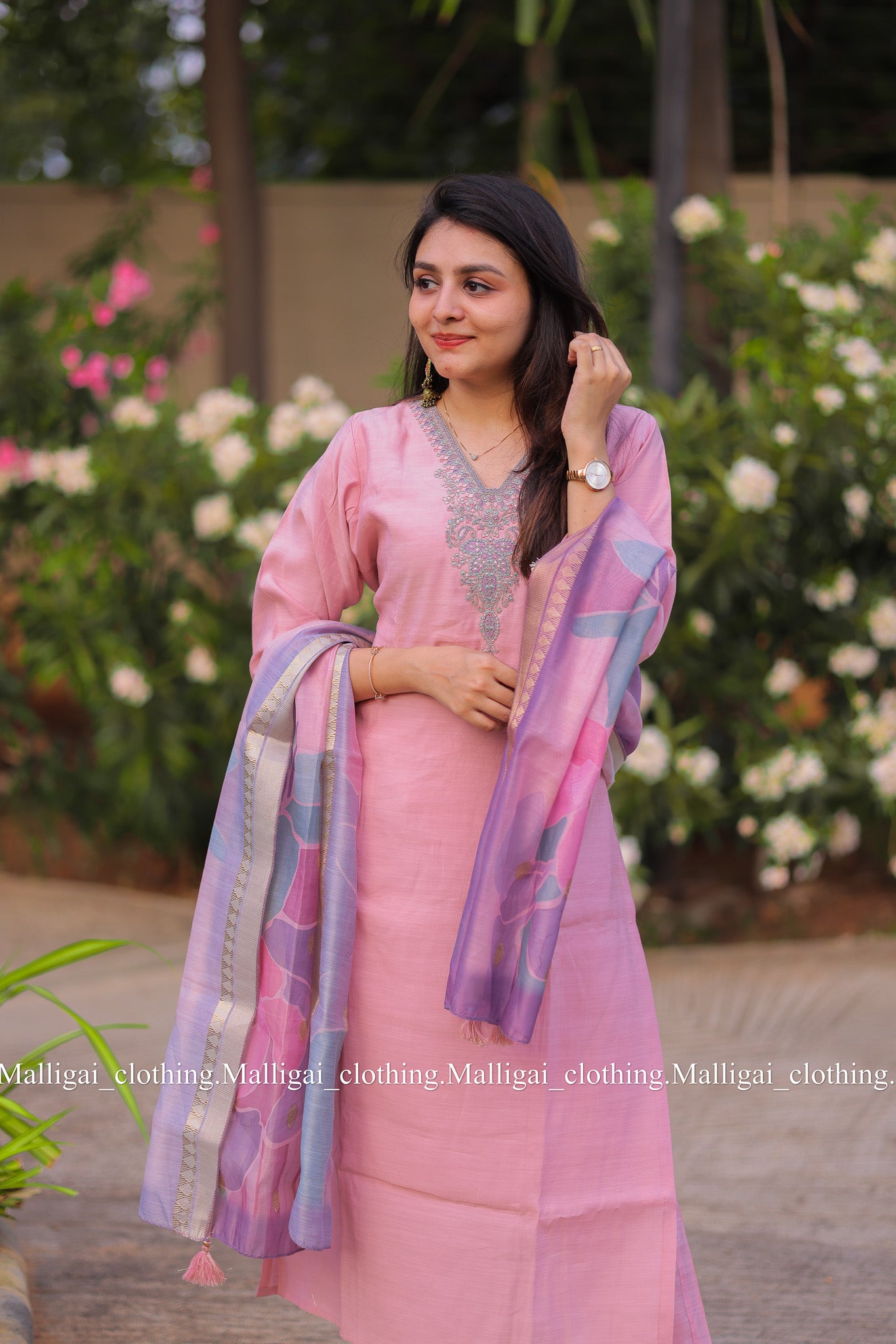 Rainbow Silk Slub - Light Pink