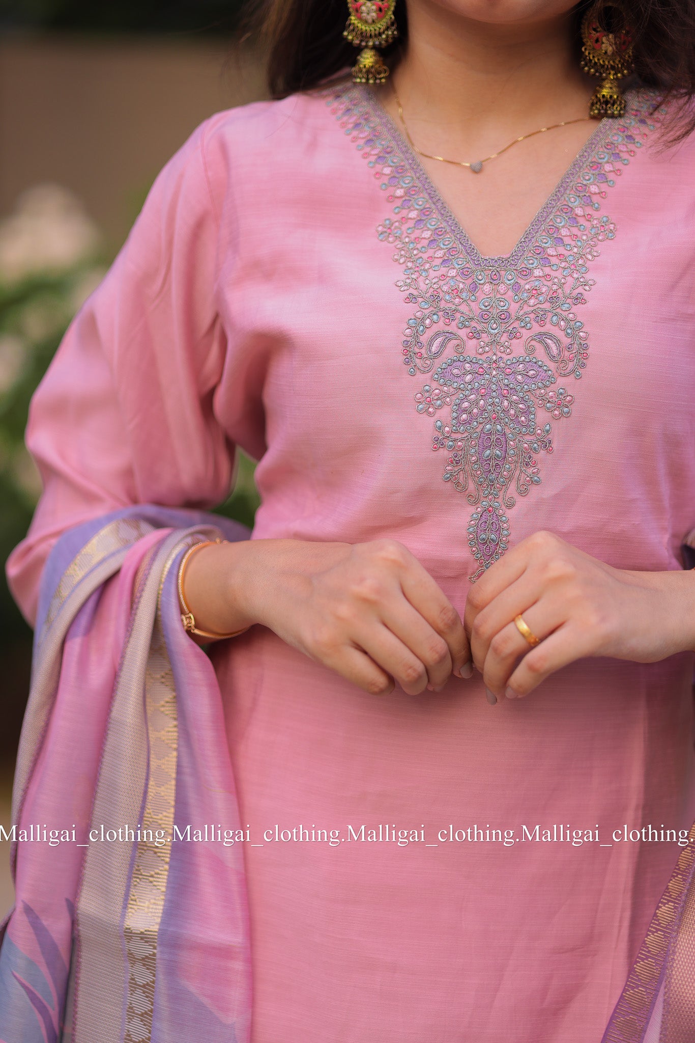 Rainbow Silk Slub - Light Pink