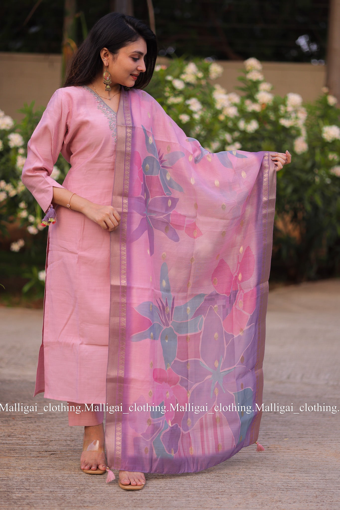 Rainbow Silk Slub - Light Pink