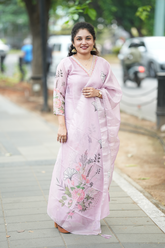 Tissue Shimmer Silk - Salwar Suit Light Pink
