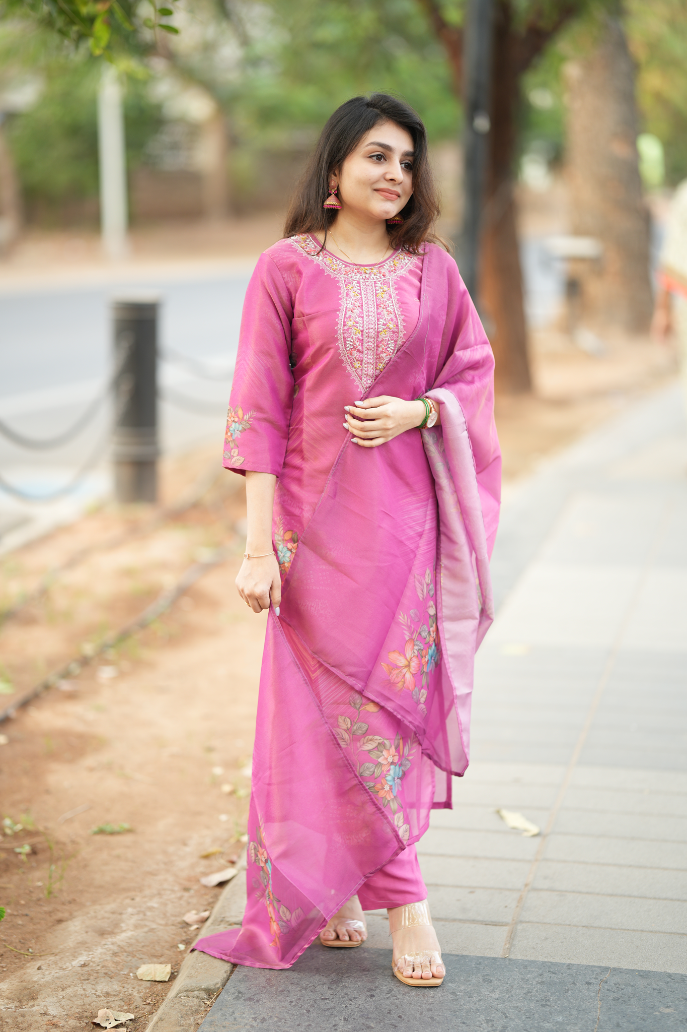 Tissue Shimmer Silk - Salwar Suit Pink
