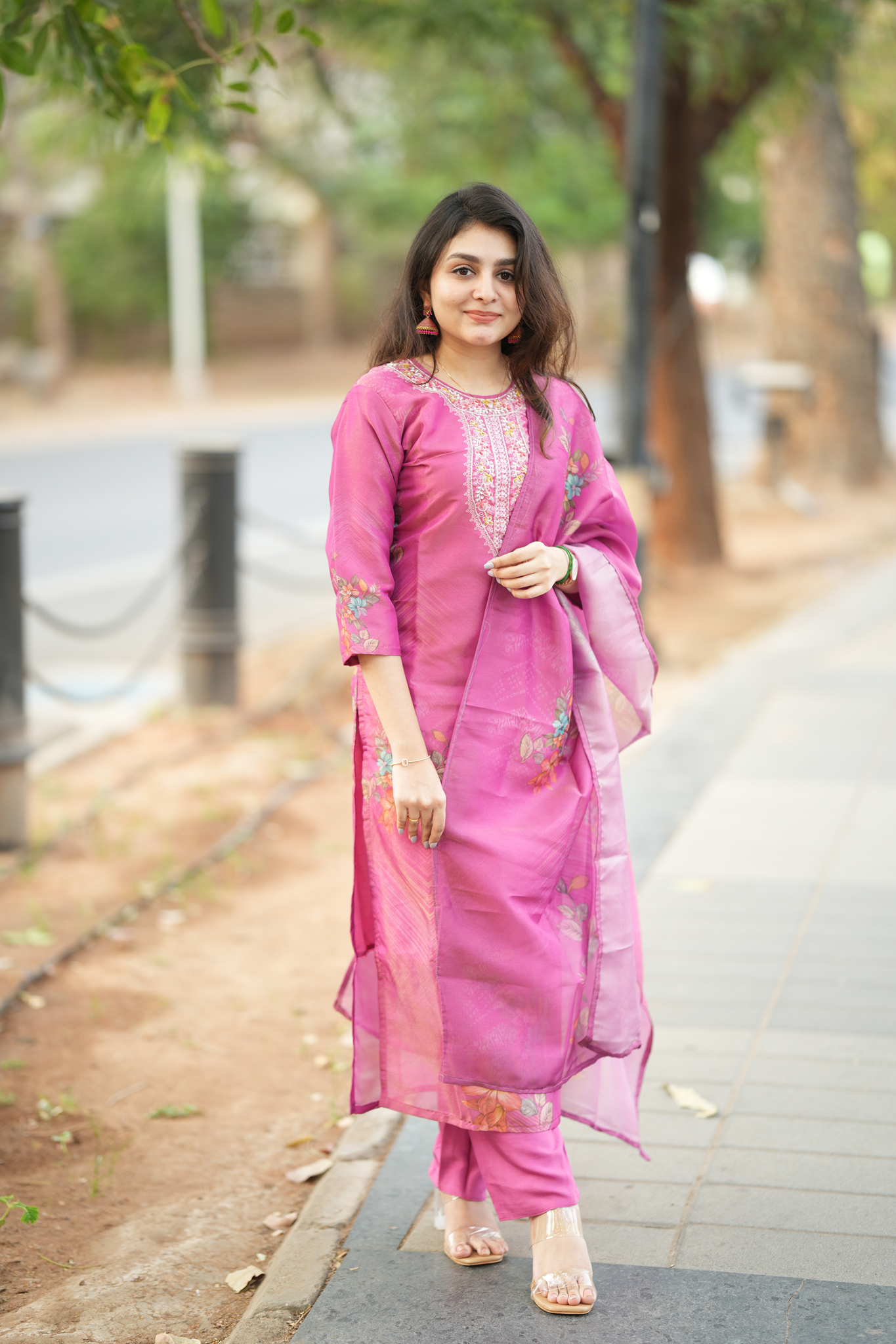 Tissue Shimmer Silk - Salwar Suit Pink