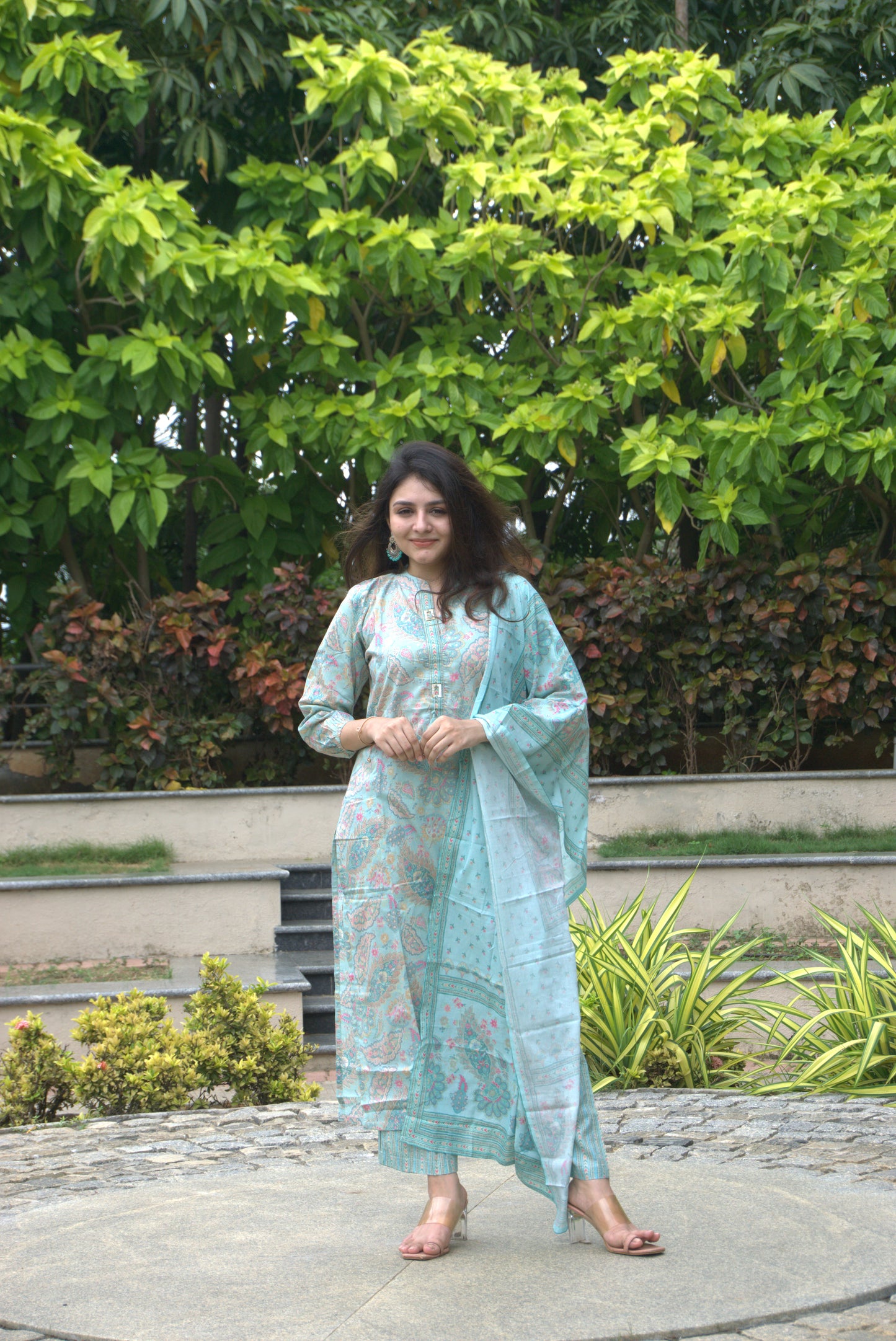 Cotton 3 Piece Sets Blue and Green Mix
