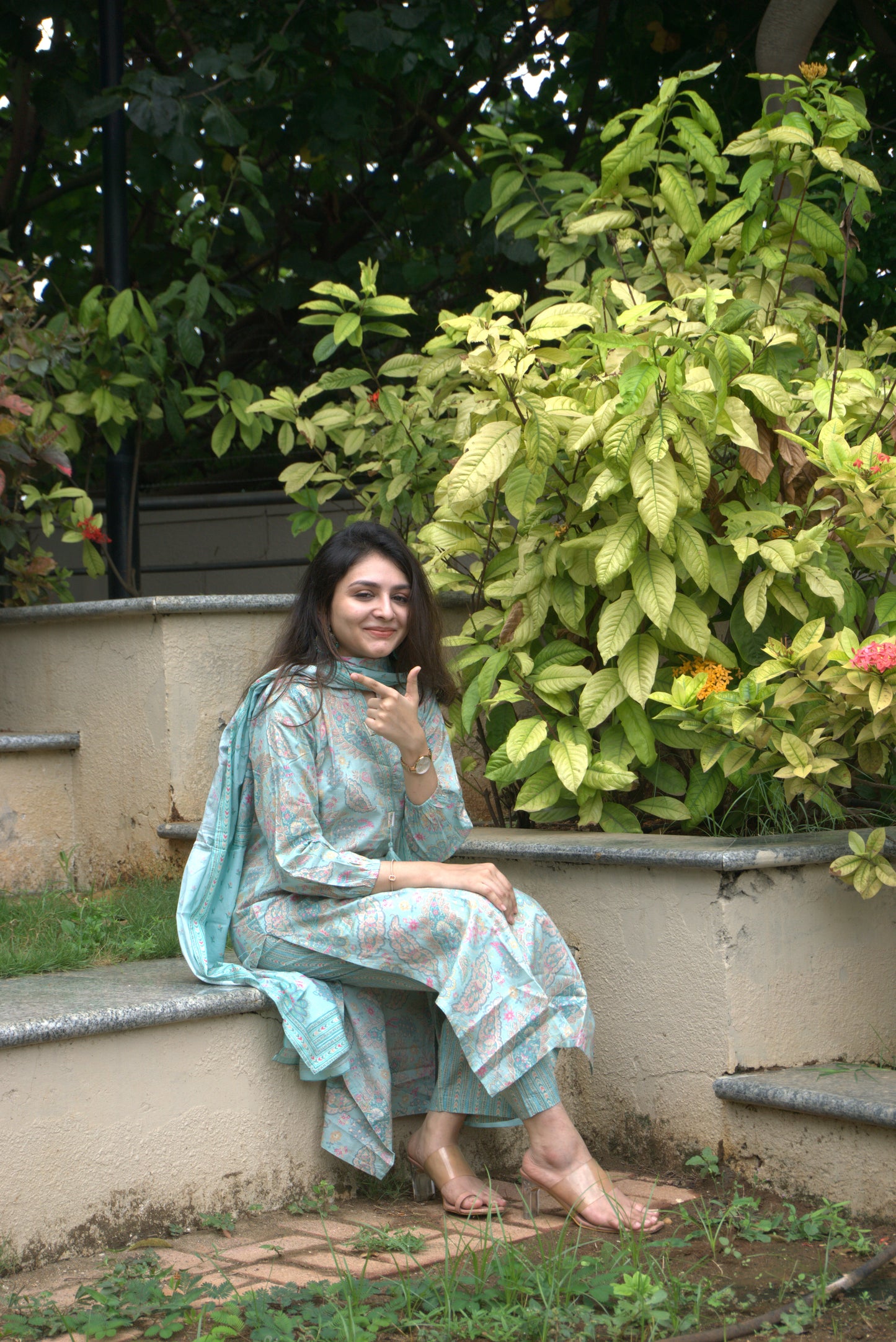 Cotton 3 Piece Sets Blue and Green Mix