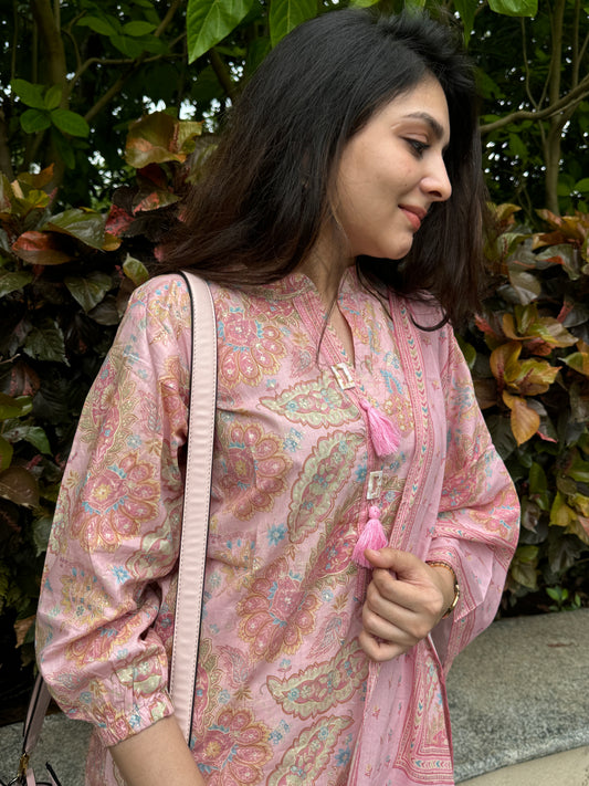 Cotton 3 Piece Salwar Suit - Pink