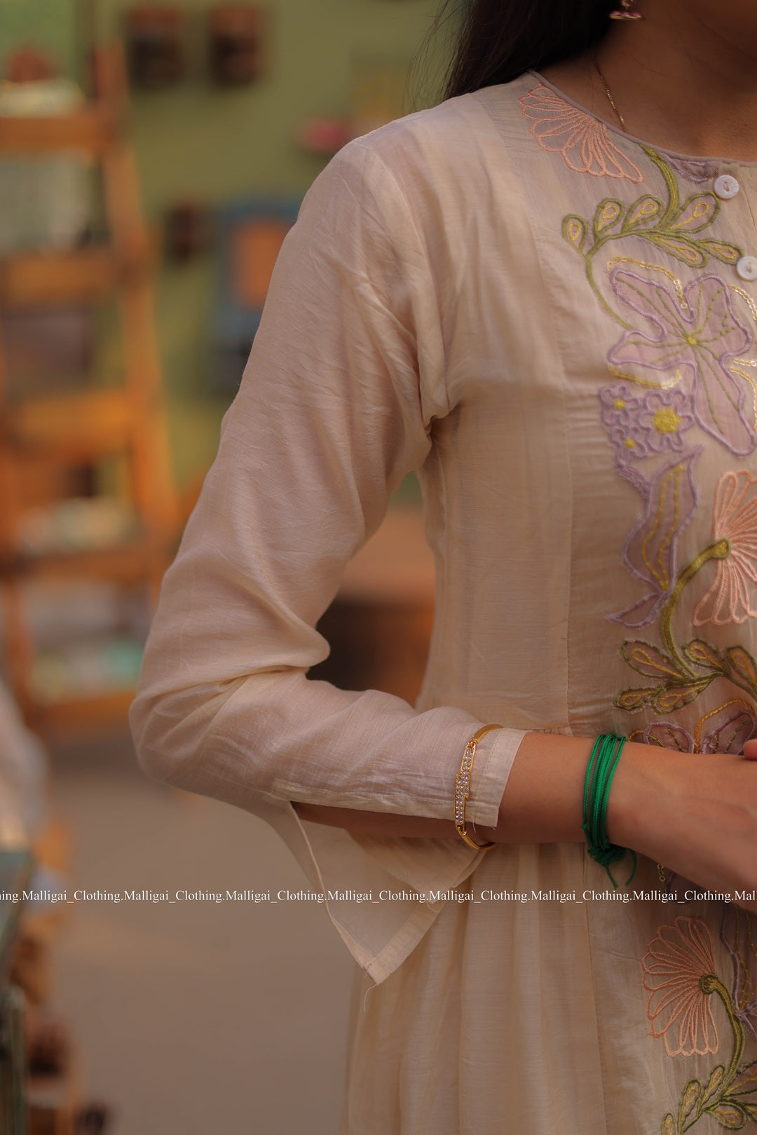 Chanderi Silk Beige - 3 Piece Salwar Suit