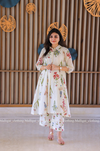 Floral Kurta Palazzo Kurta Set