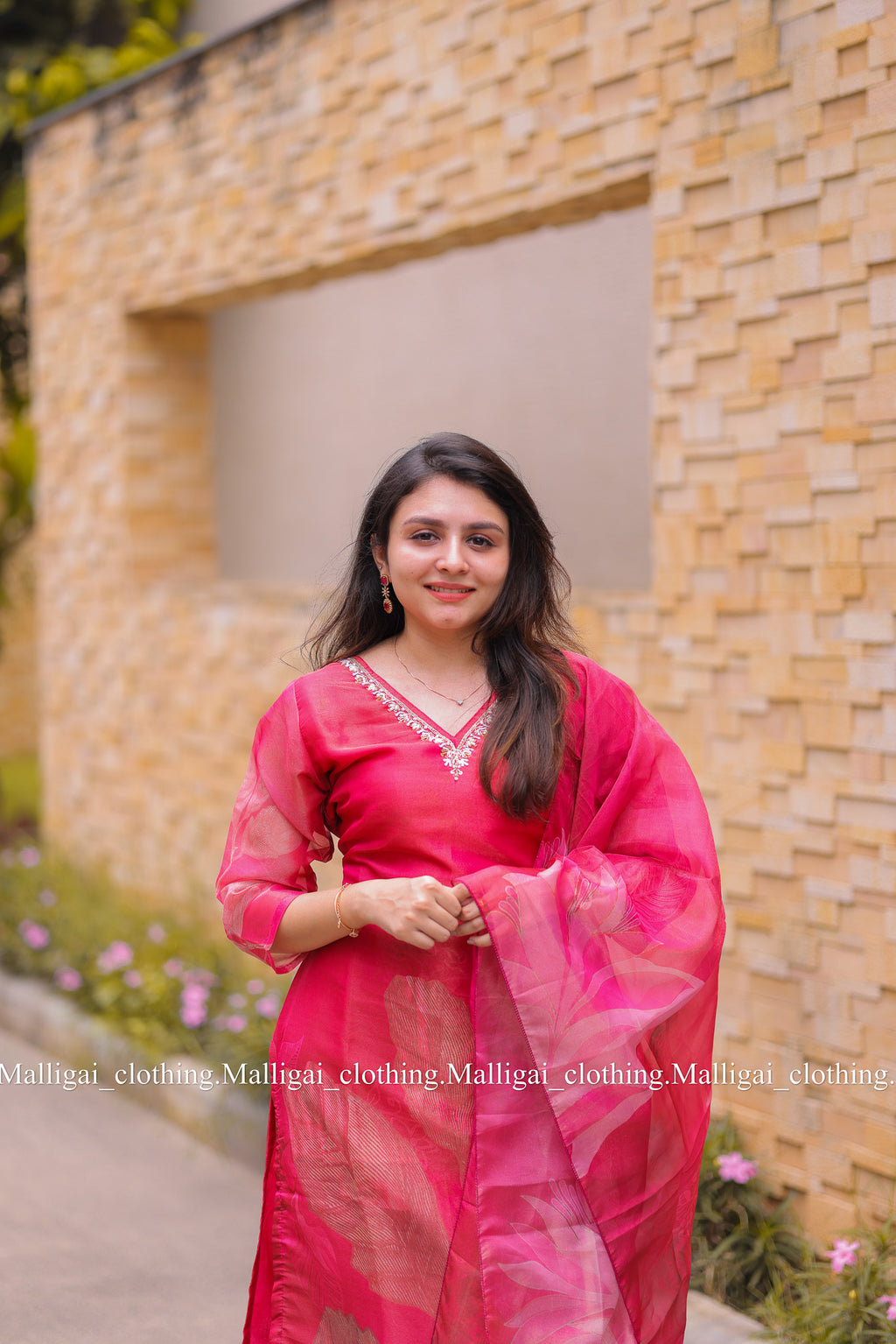 Tissue Shimmer Silk - Salwar Suit Pink