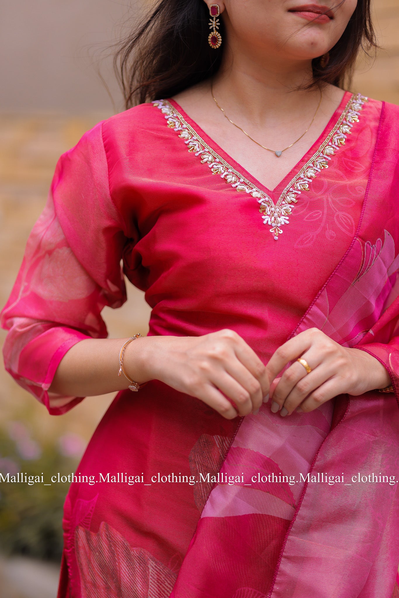 Tissue Shimmer Silk - Salwar Suit Pink
