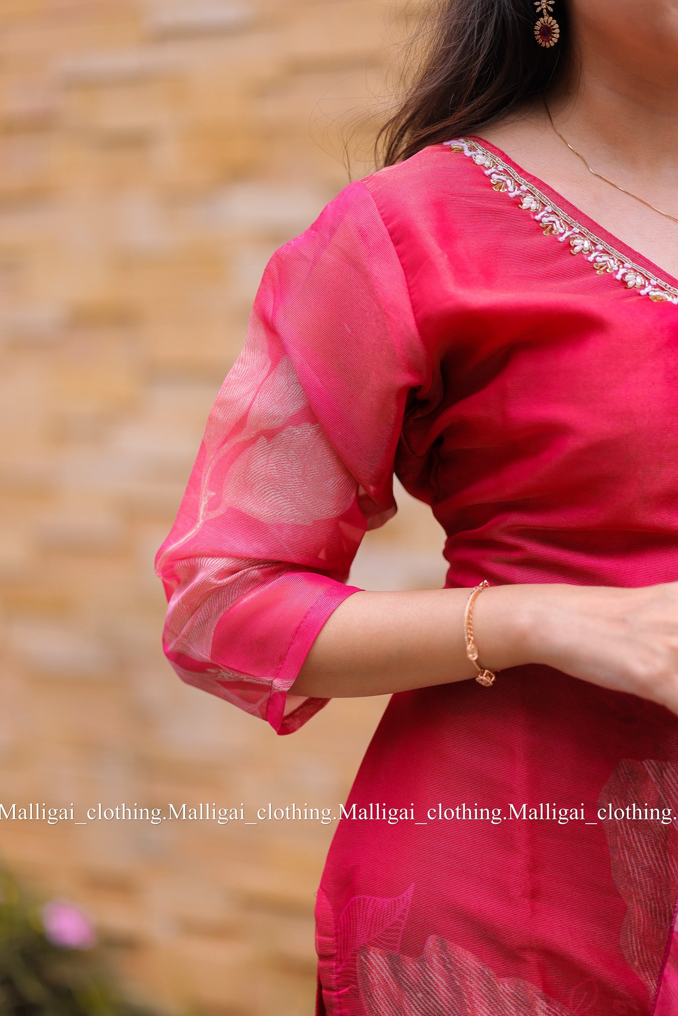 Tissue Shimmer Silk - Salwar Suit Pink