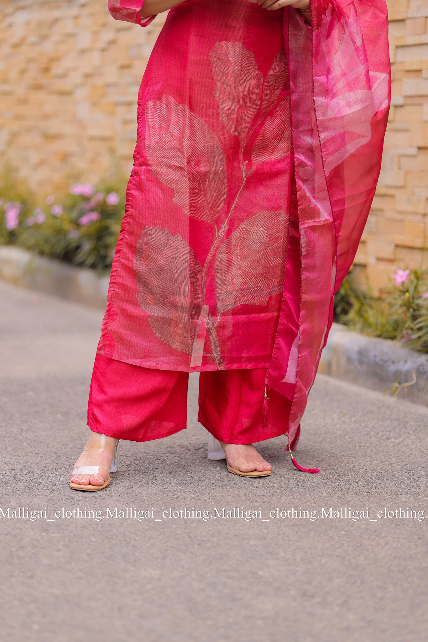 Tissue Shimmer Silk - Salwar Suit Pink