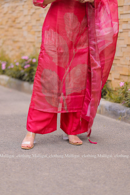 Tissue Shimmer Silk - Salwar Suit Pink