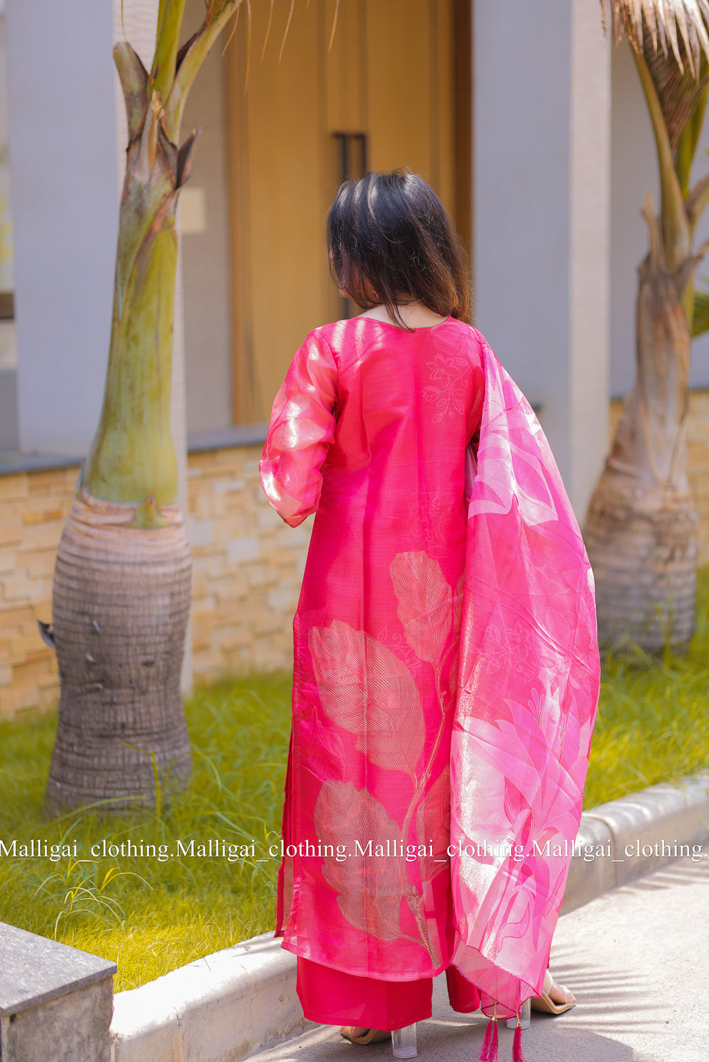 Tissue Shimmer Silk - Salwar Suit Pink