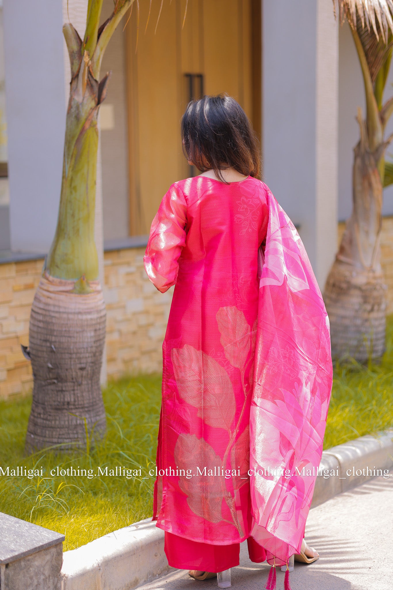 Tissue Shimmer Silk - Salwar Suit Pink