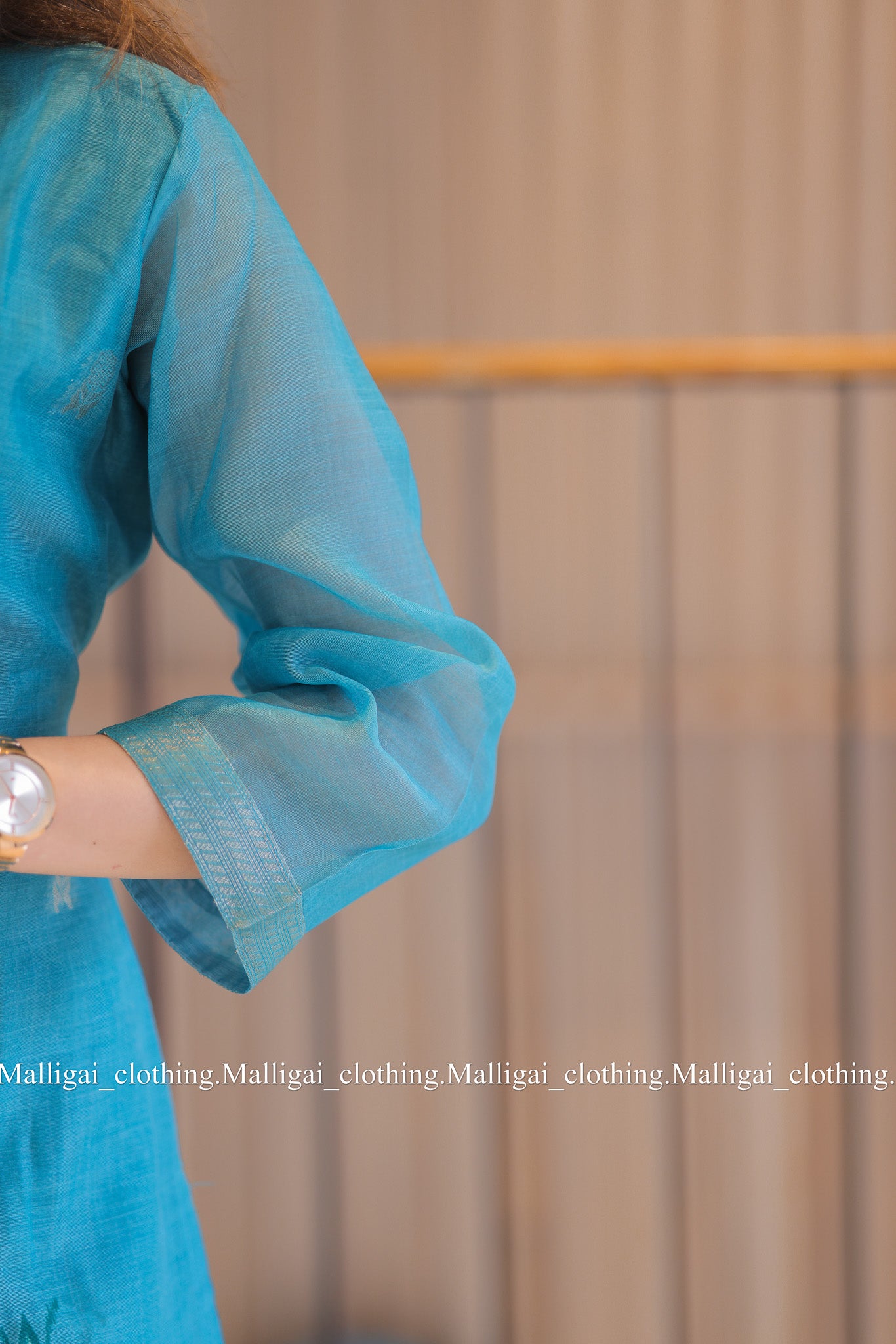 Sky blue silk cotton ethnic salwar