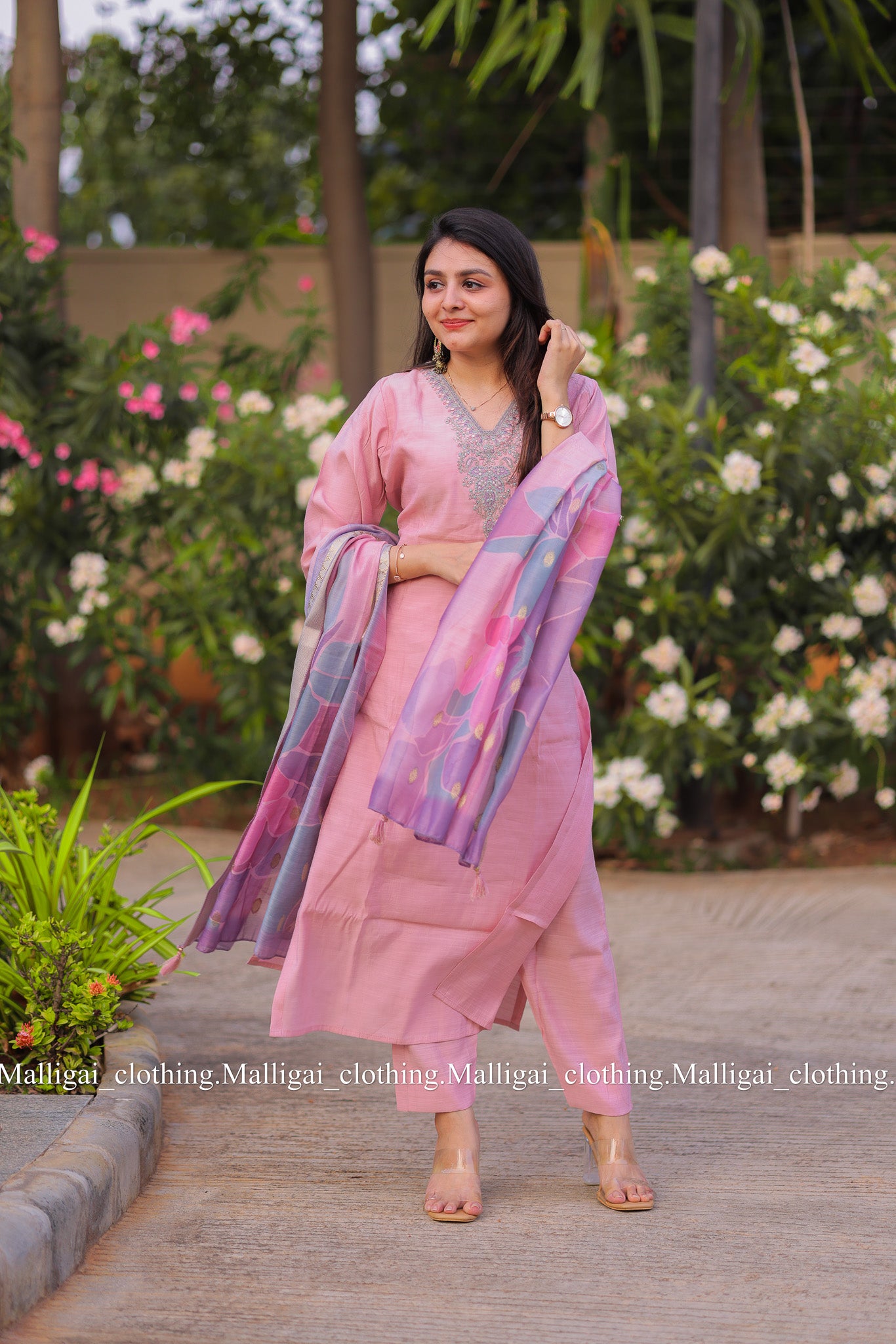 Rainbow Silk Slub - Light Pink