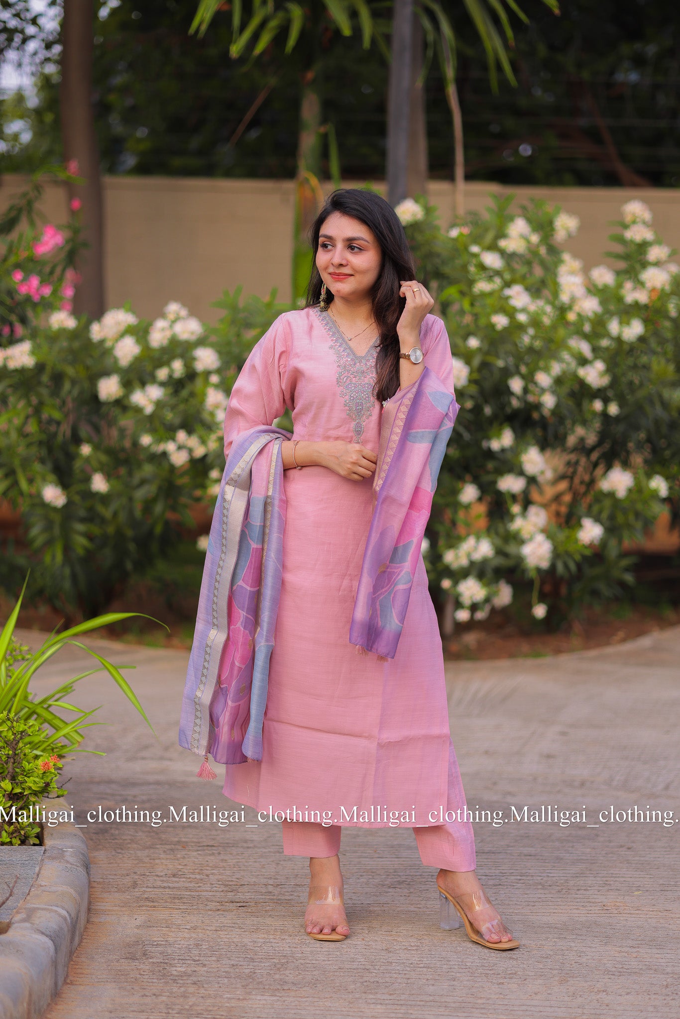 Rainbow Silk Slub - Light Pink