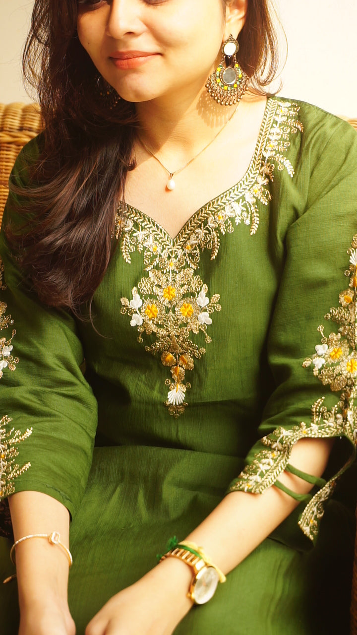 Bottle Green Salwar Suit