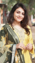 Rainbow Silk Slub - Yellow and Green