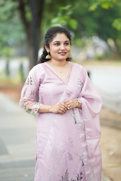Tissue Shimmer Silk - Salwar Suit Light Pink