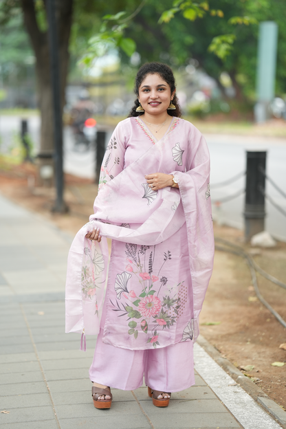 Tissue Shimmer Silk - Salwar Suit Light Pink