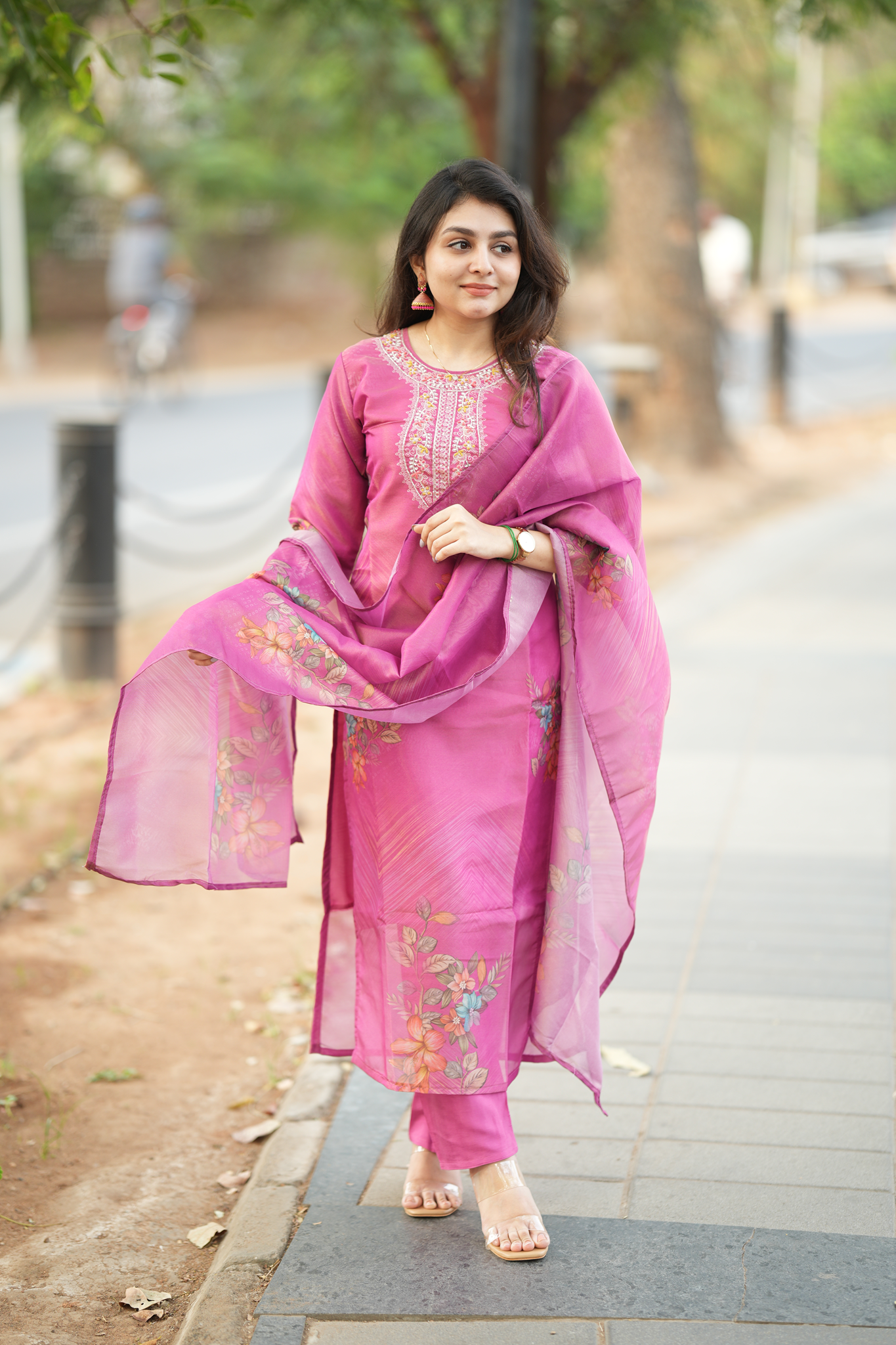 Tissue Shimmer Silk - Salwar Suit Pink