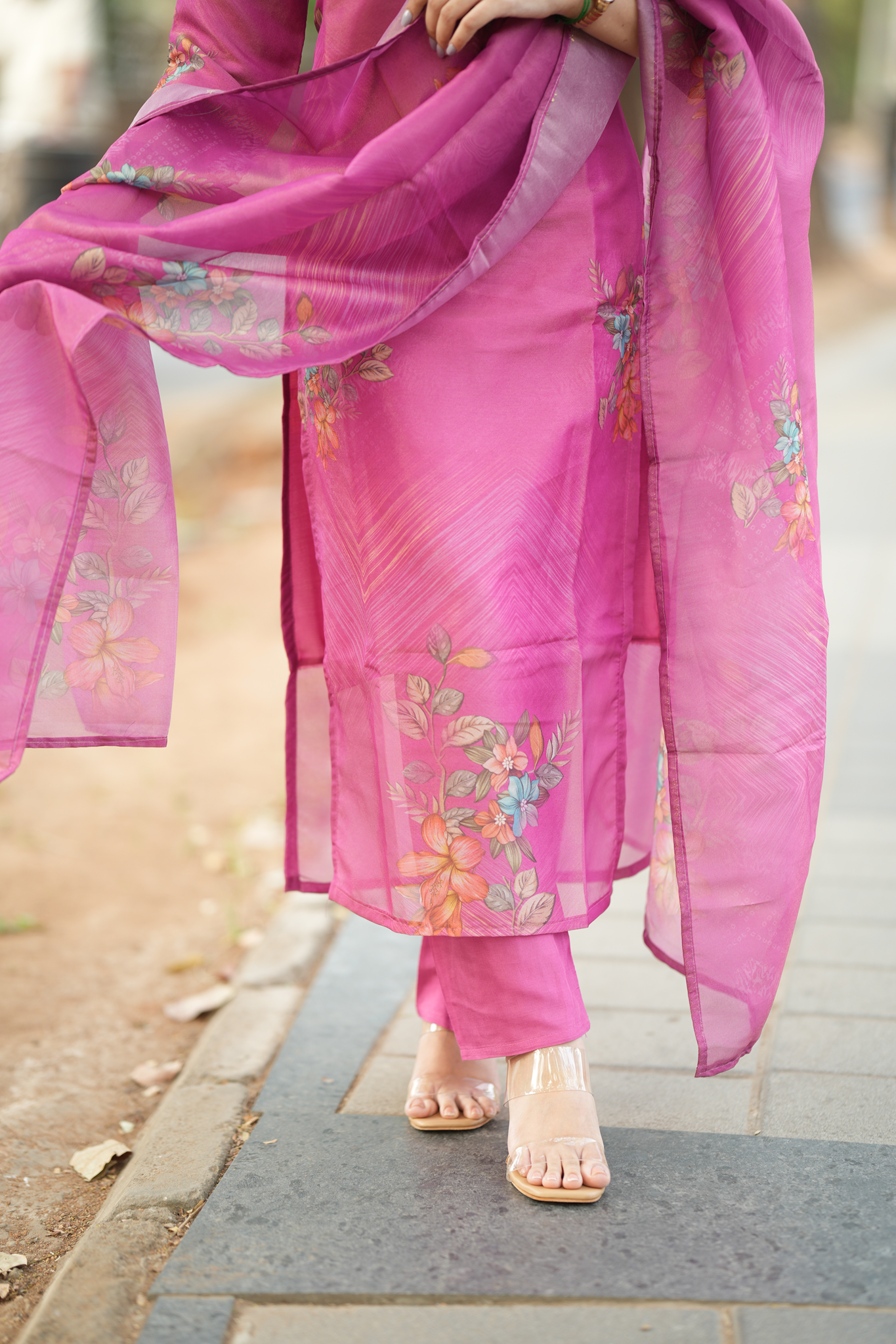Tissue Shimmer Silk - Salwar Suit Pink