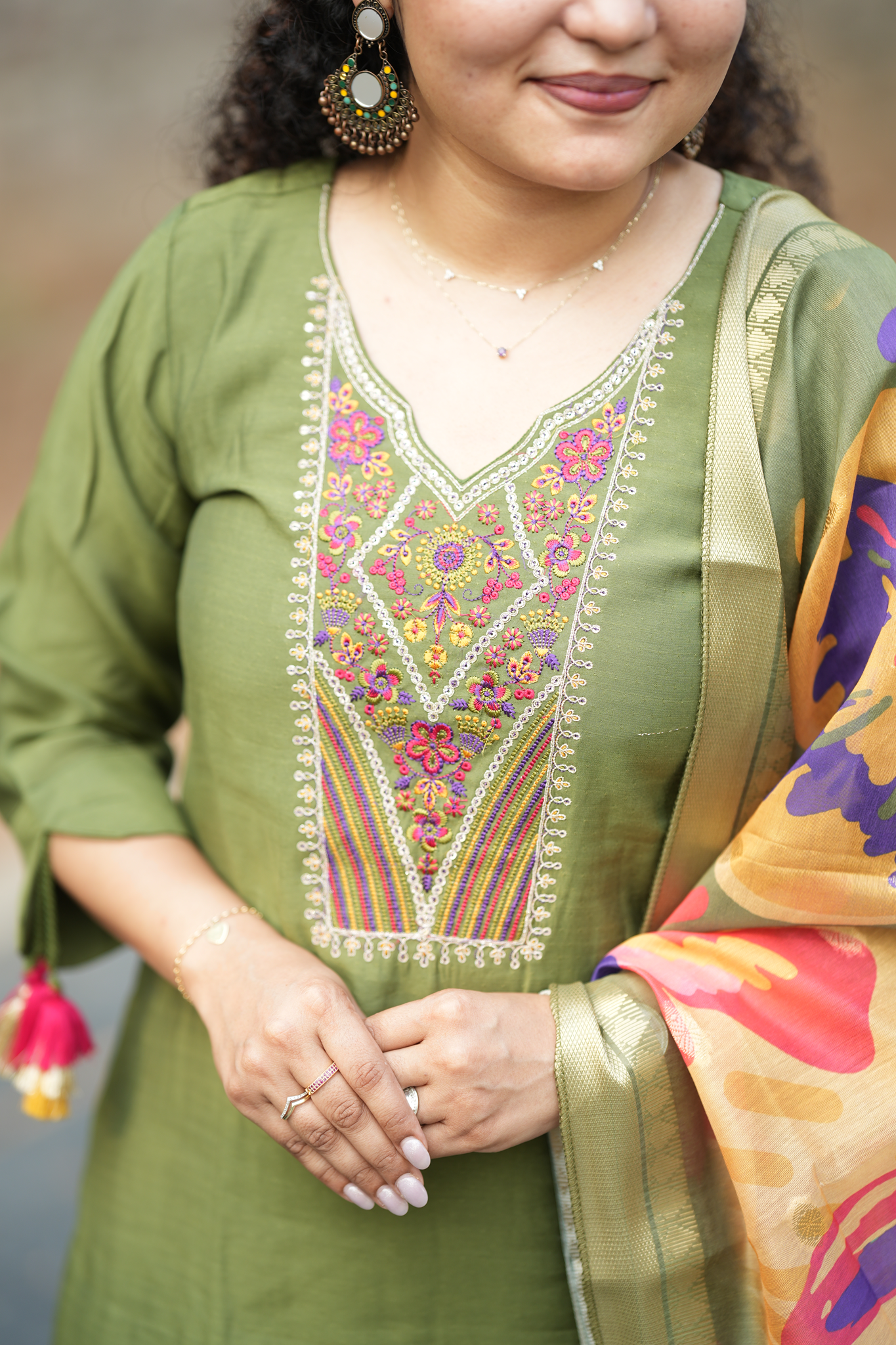 Rainbow Silk Slub - Green