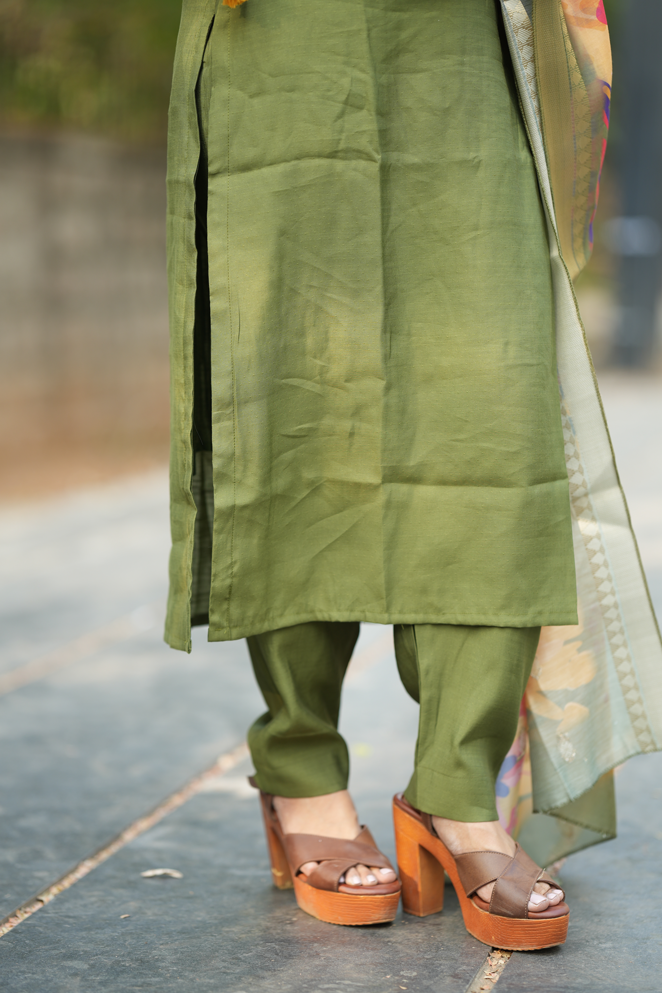Rainbow Silk Slub - Green