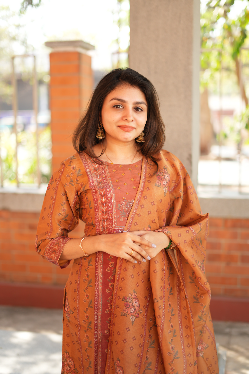 Chanderi Silk Salwar Suit - Mustard