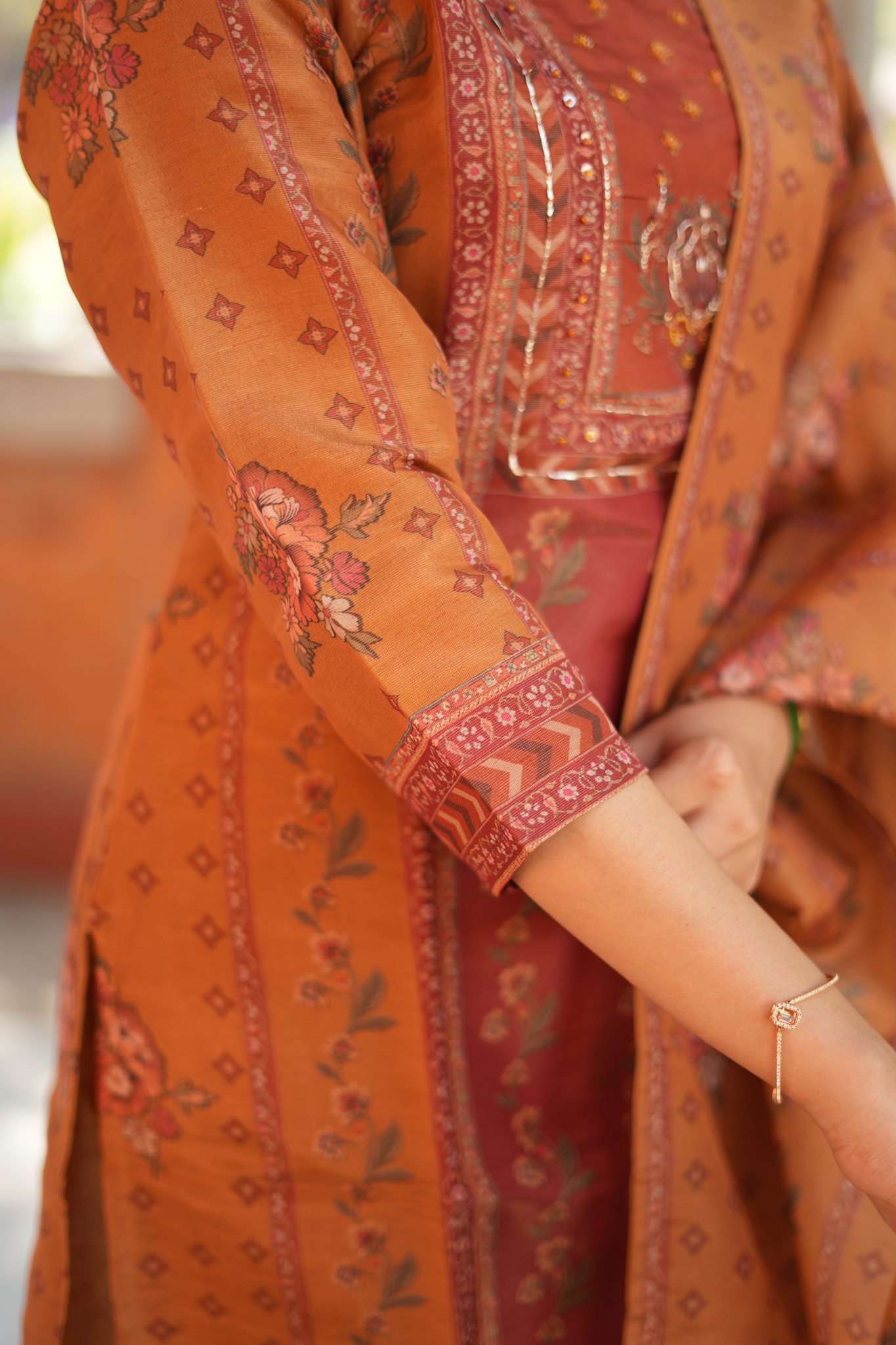 Chanderi Silk Salwar Suit - Mustard