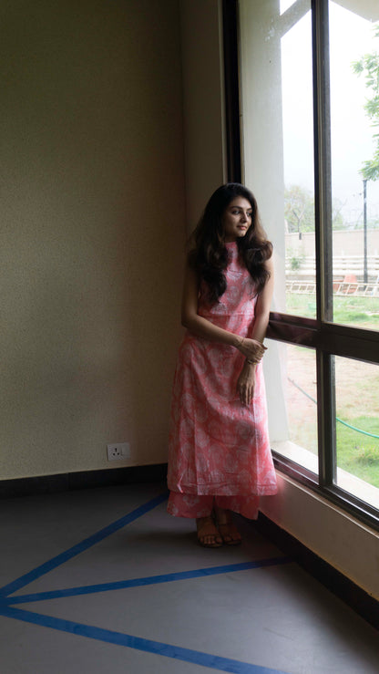 Cotton Kurta Pink - 2 piece sleeveless