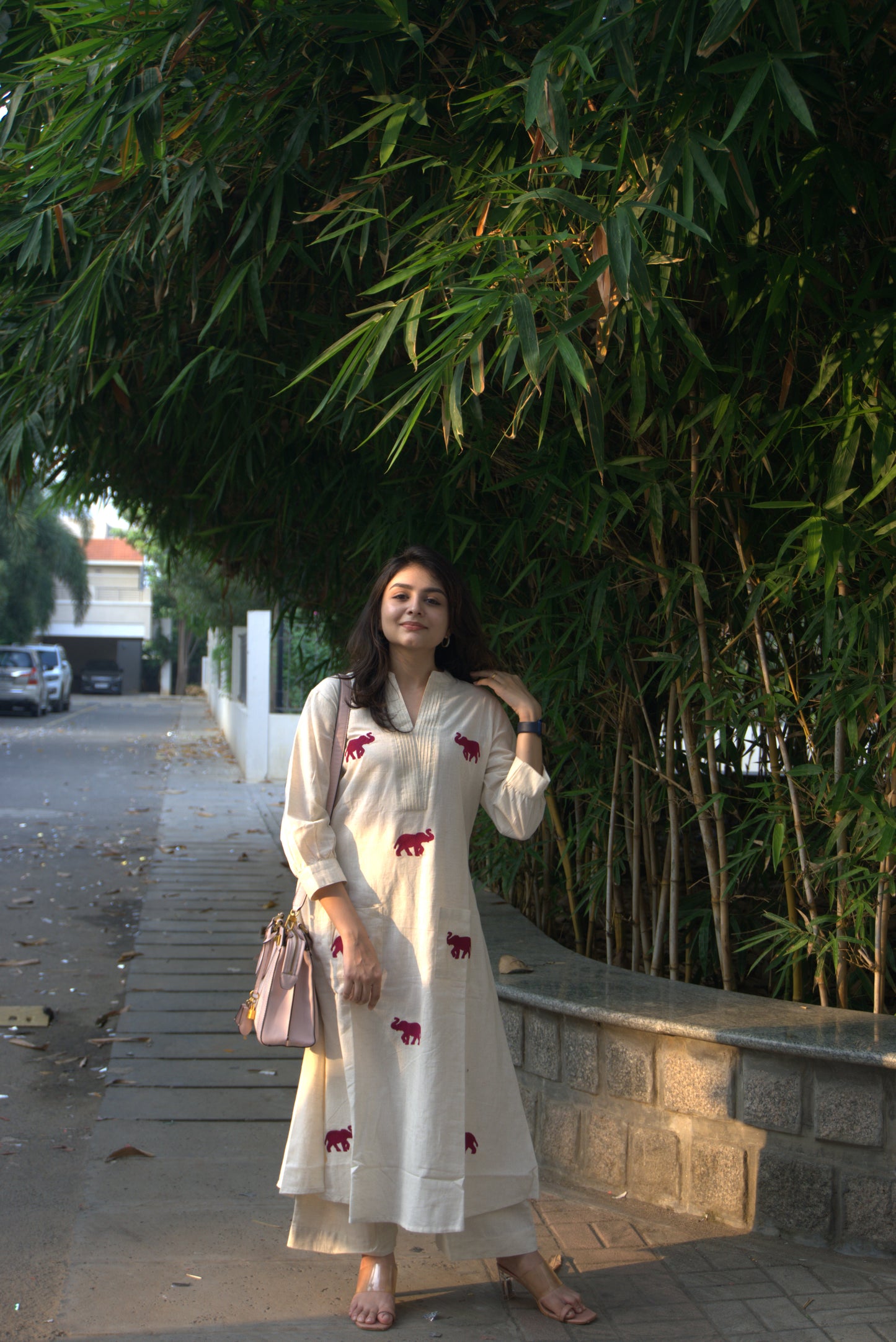 Half White Kurta Set
