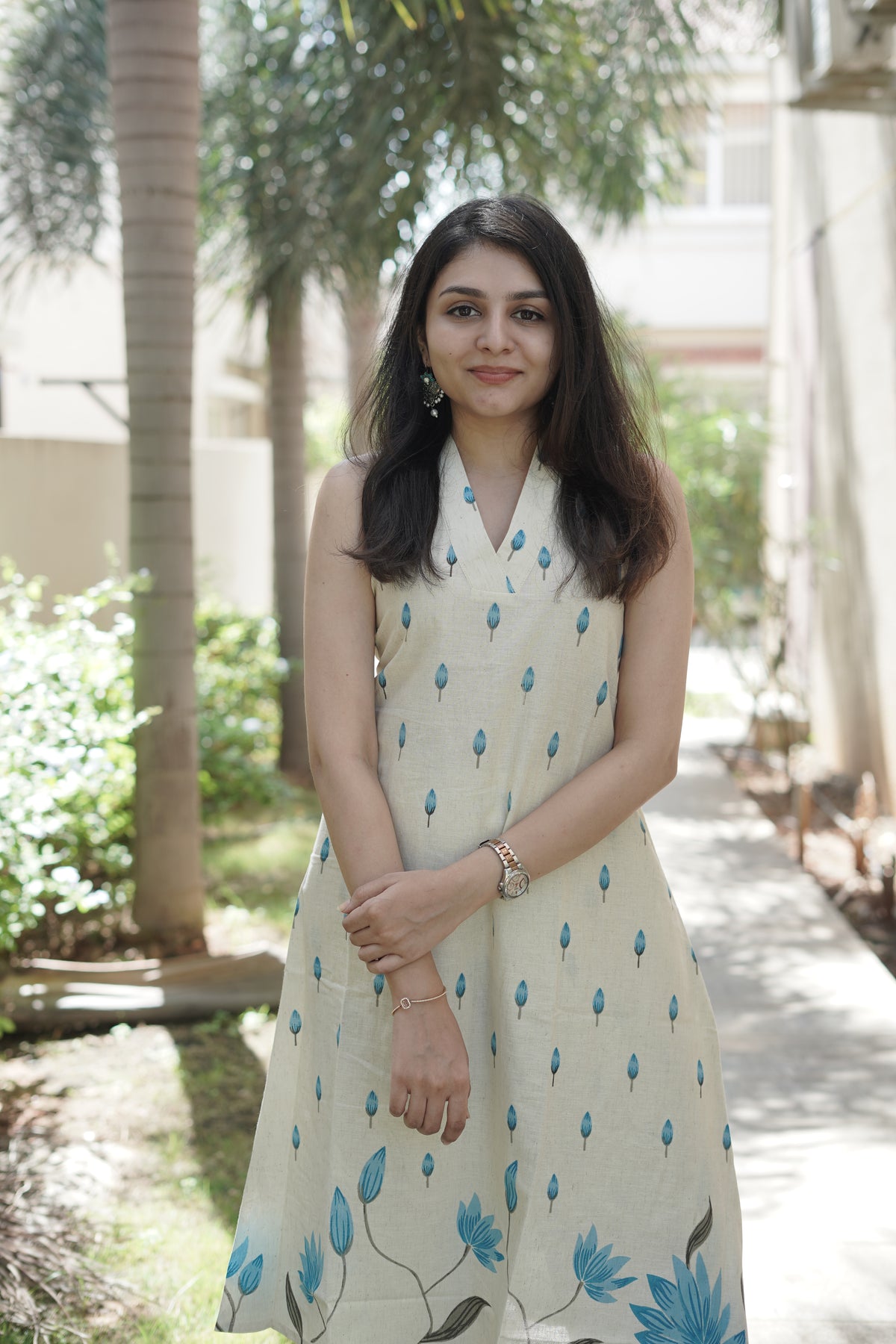 Khadi Cotton Floral Print Kurta Set | Elegant Co-ord Set