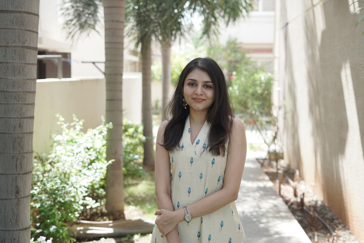 Khadi Cotton Floral Print Kurta Set | Elegant Co-ord Set