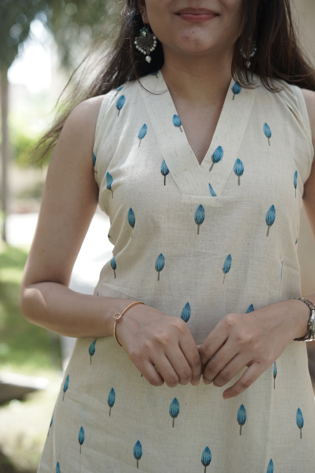 Khadi Cotton Floral Print Kurta Set | Elegant Co-ord Set