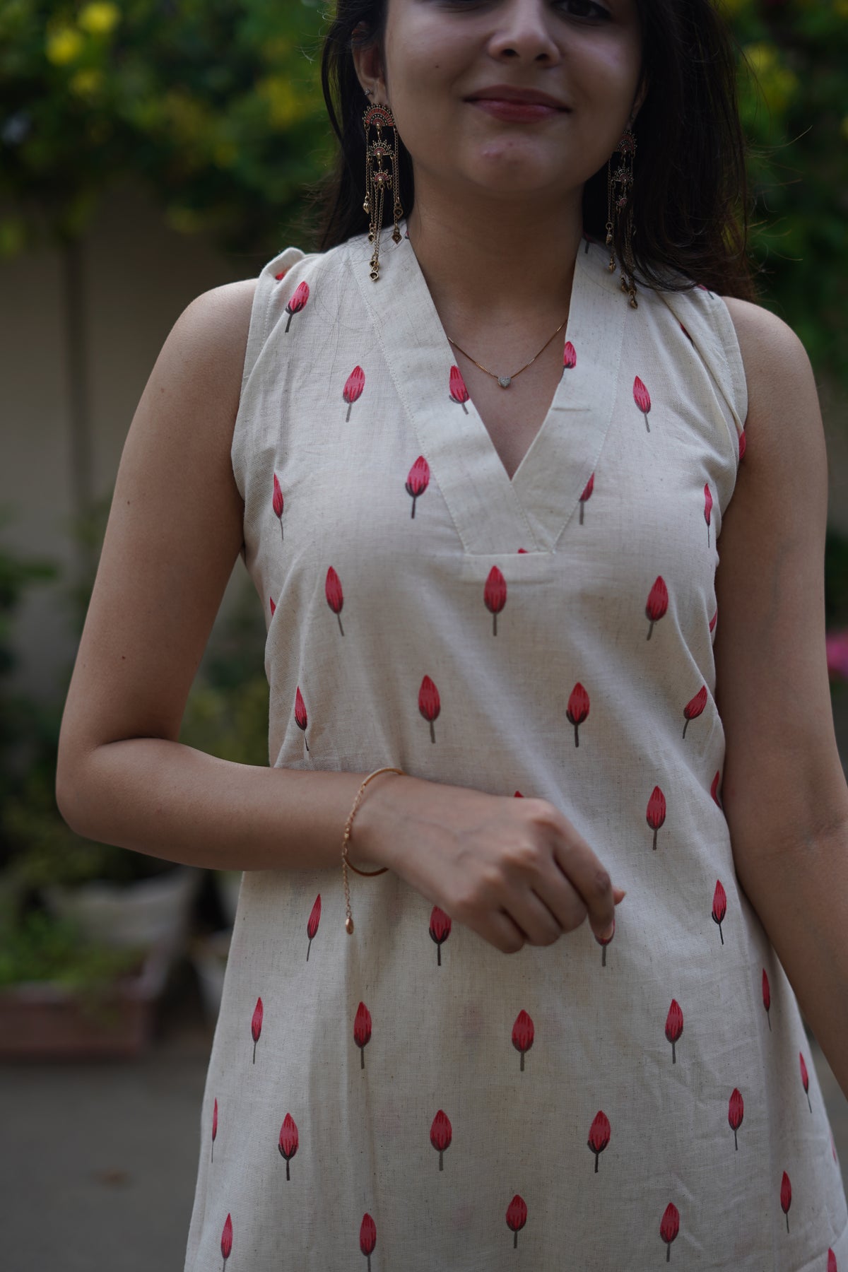 Khadi Cotton Floral Print Kurta Set | Elegant Co-ord Set Pink