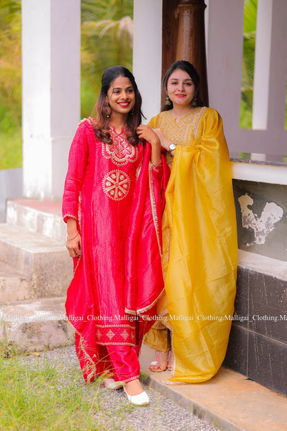 Red Tissue Pure Silk - with Lining