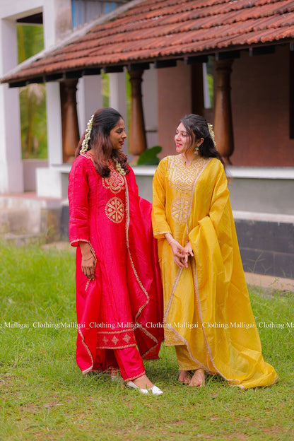 Red Tissue Pure Silk - with Lining