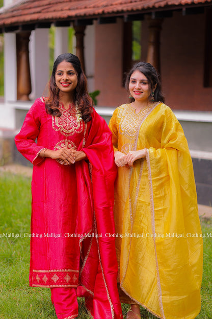 Red Tissue Pure Silk - with Lining