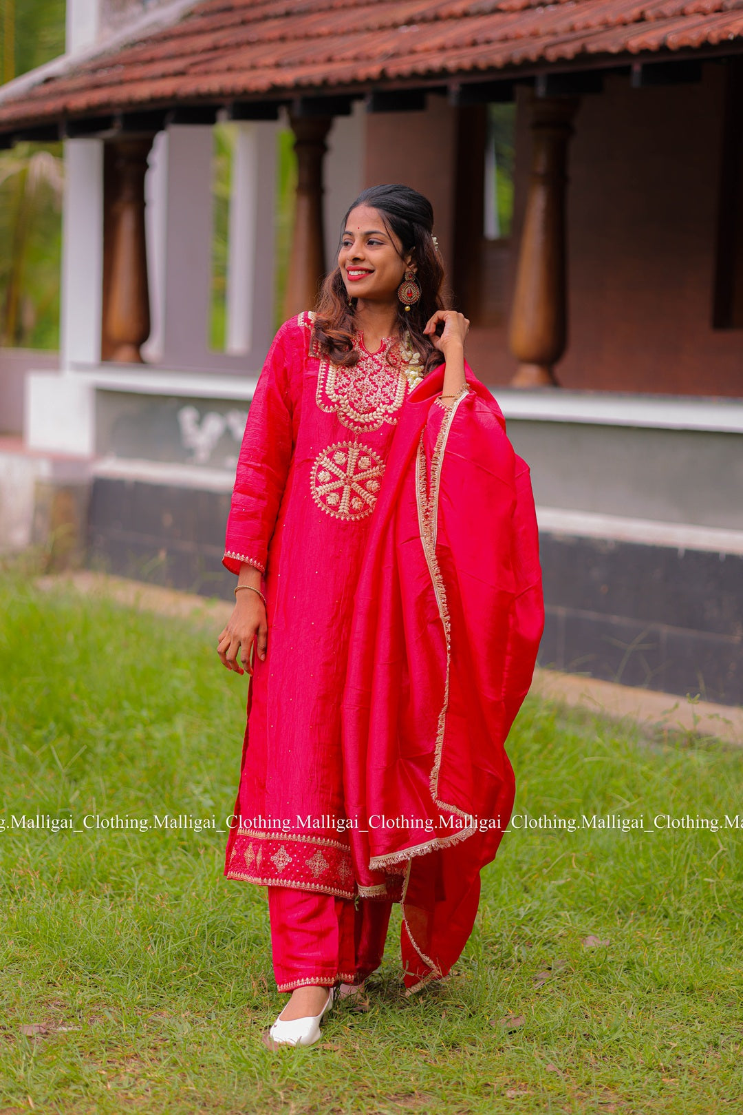 Red Tissue Pure Silk - with Lining