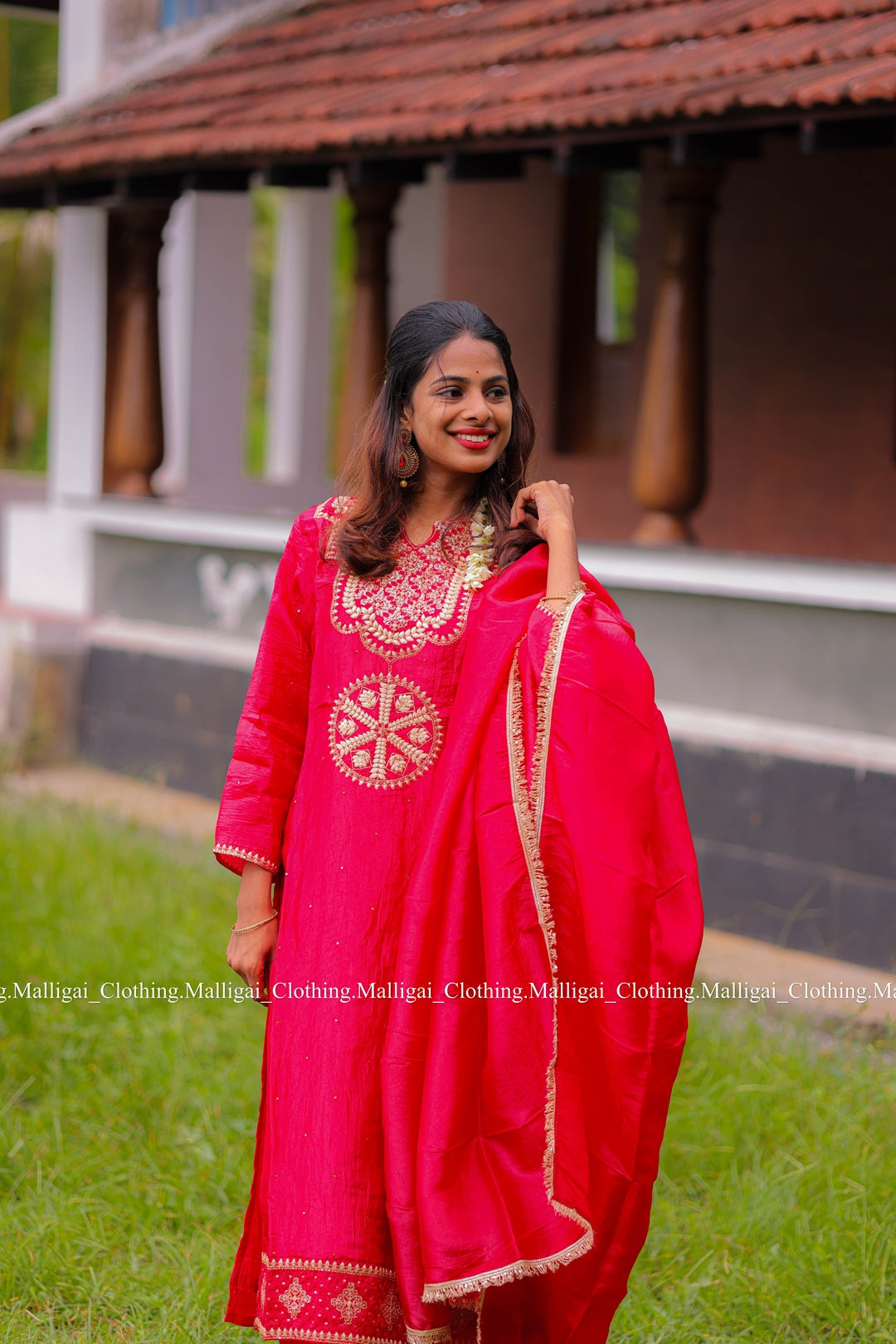 Red Tissue Pure Silk - with Lining