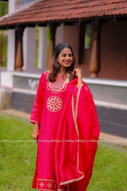 Red Tissue Pure Silk - with Lining