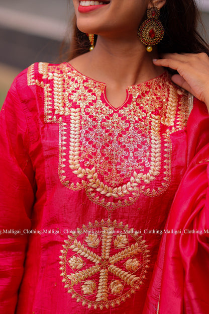 Red Tissue Pure Silk - with Lining