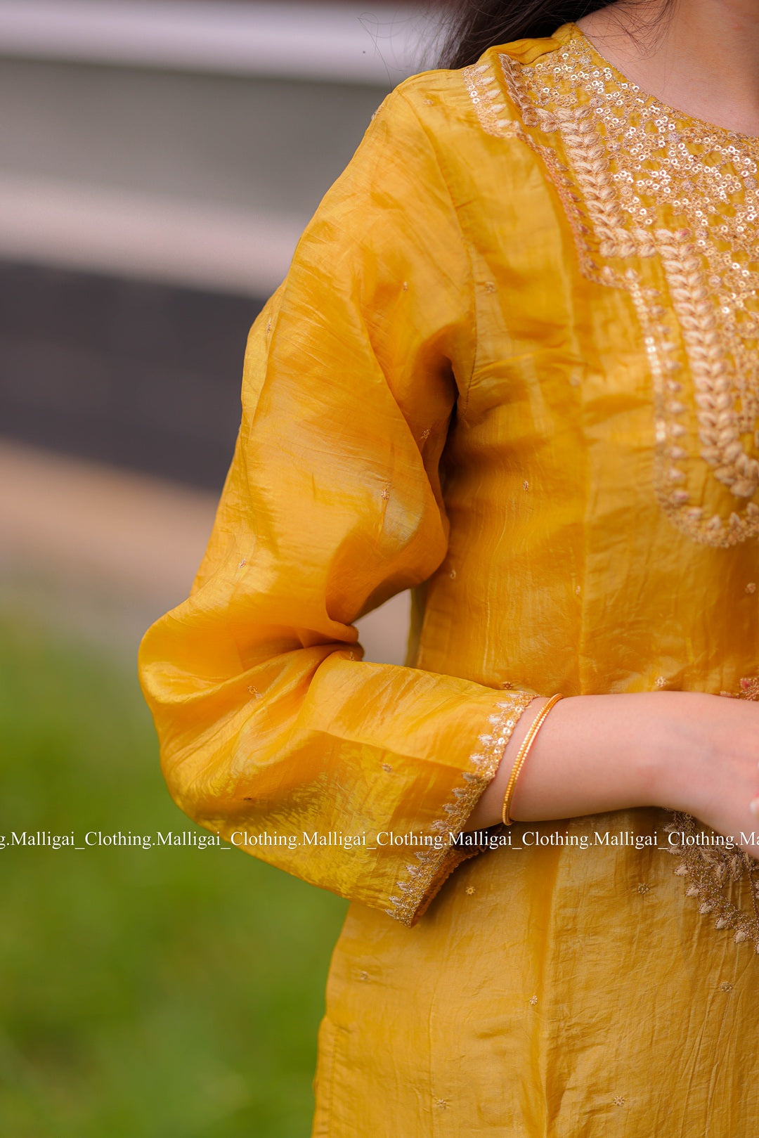 Mustard Tissue Pure Silk - with Lining