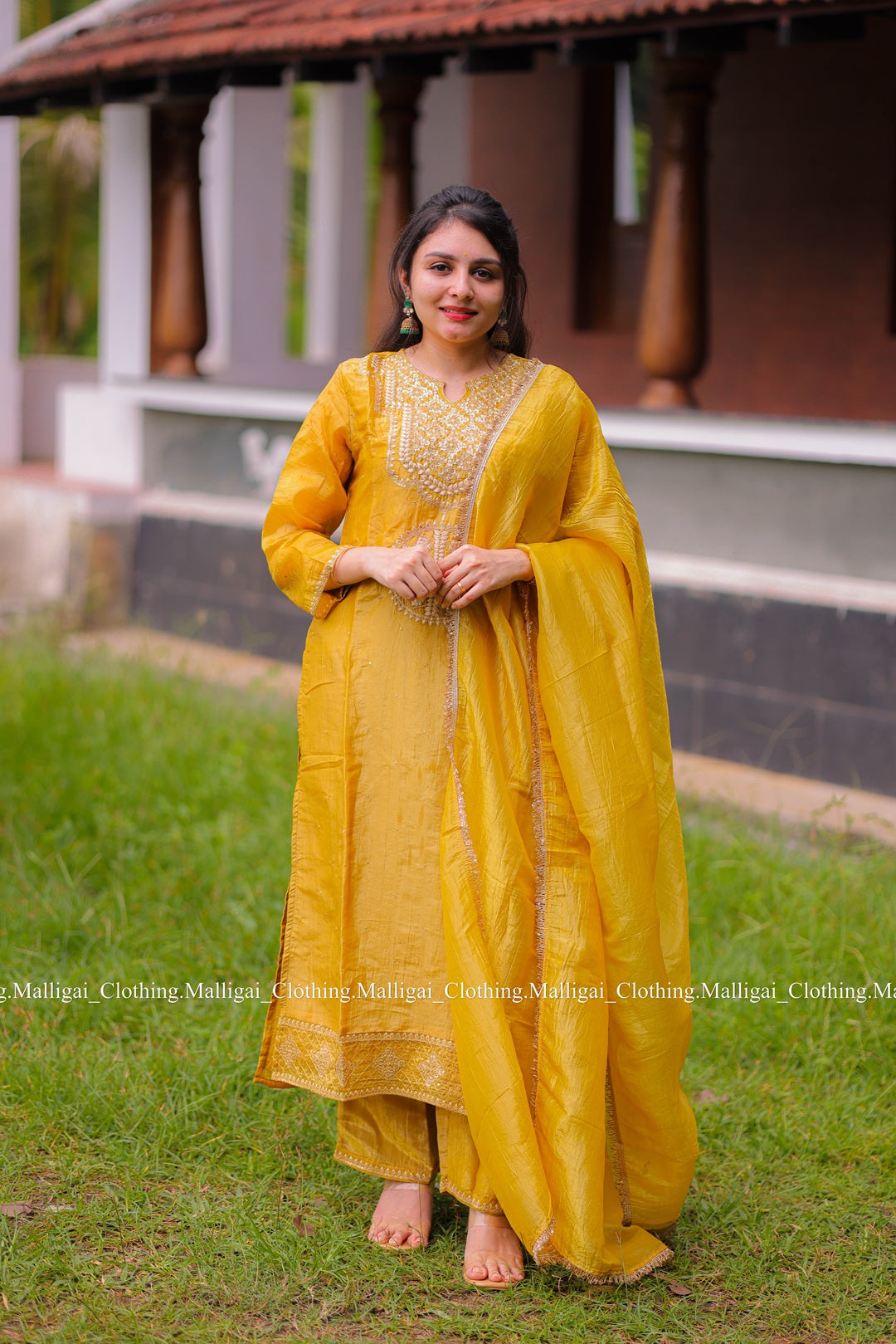 Mustard Tissue Pure Silk - with Lining