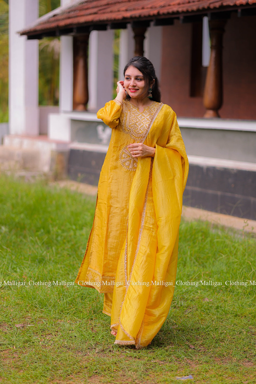 Mustard Tissue Pure Silk - with Lining